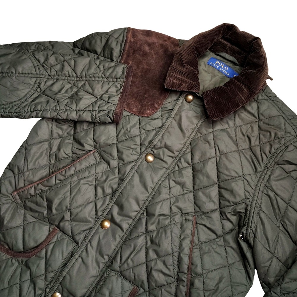 Polo Ralph Lauren Womens Equestrian Barn Quilted Jacket Hunting Medium Green